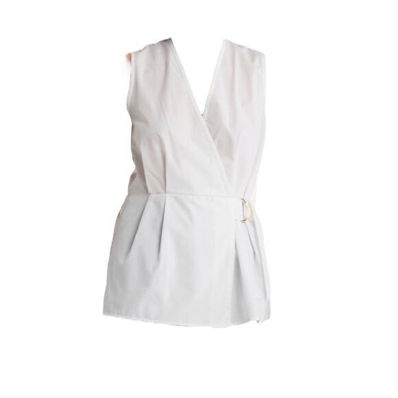 Ellen Tracy Sleeveless Faux Wrap Peplum Top Size Small - Picture 4 of 5